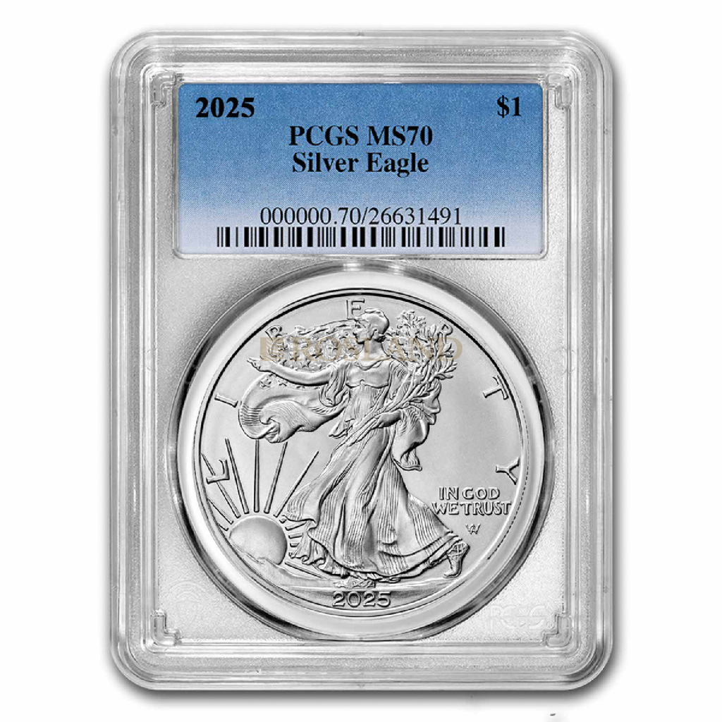 1 Unze Silbermünze American Eagle 2025 PCGS MS-70