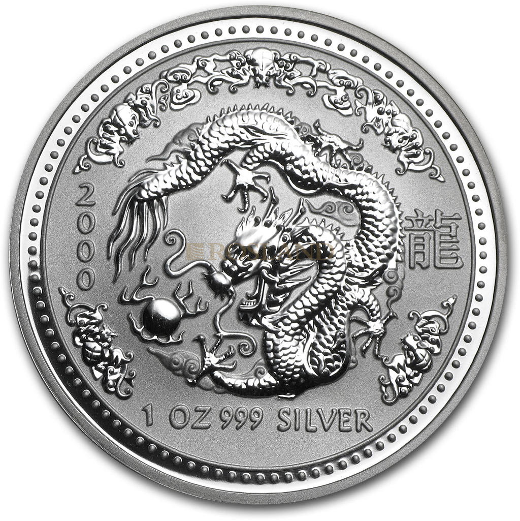 1 Unze Silbermünze Lunar 1 Drachen 2000