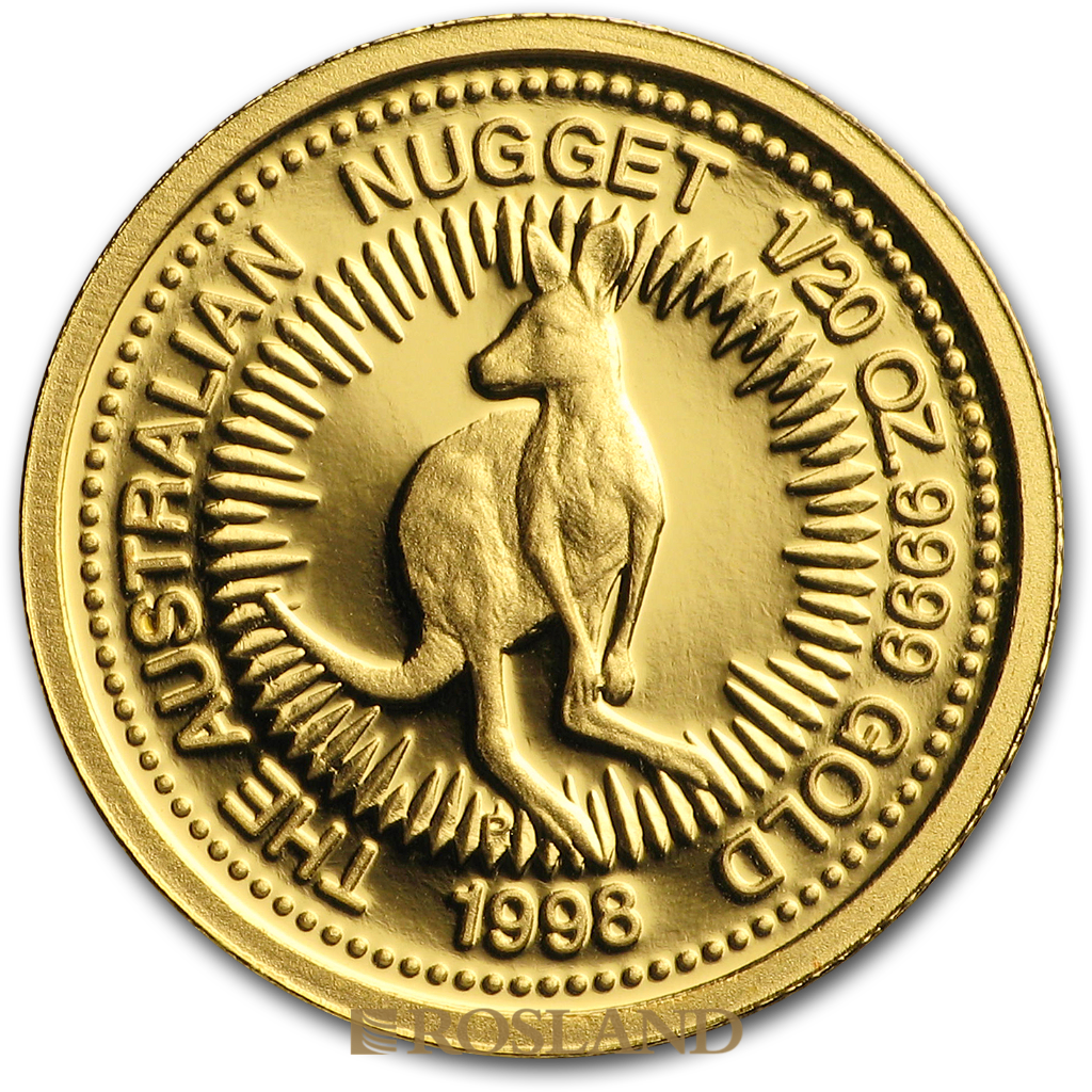1/20 Unze Goldnugget Australien Känguru 1998 PP