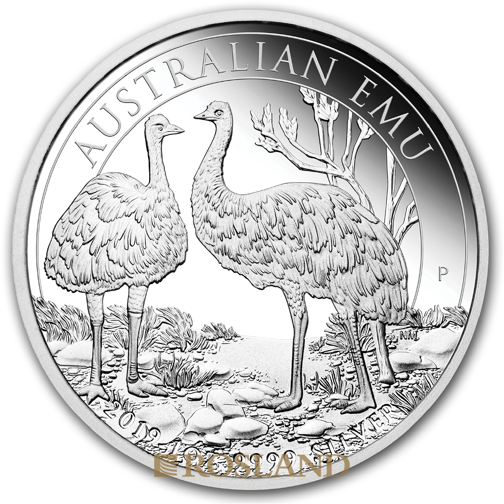 1 Unze Silbermünze Emu 2019 PP (Box, Zertifikat)