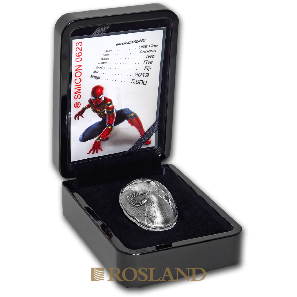 2 Unzen Silbermünze Fiji Spiderman 2019 PP (Box, Zertifikat)