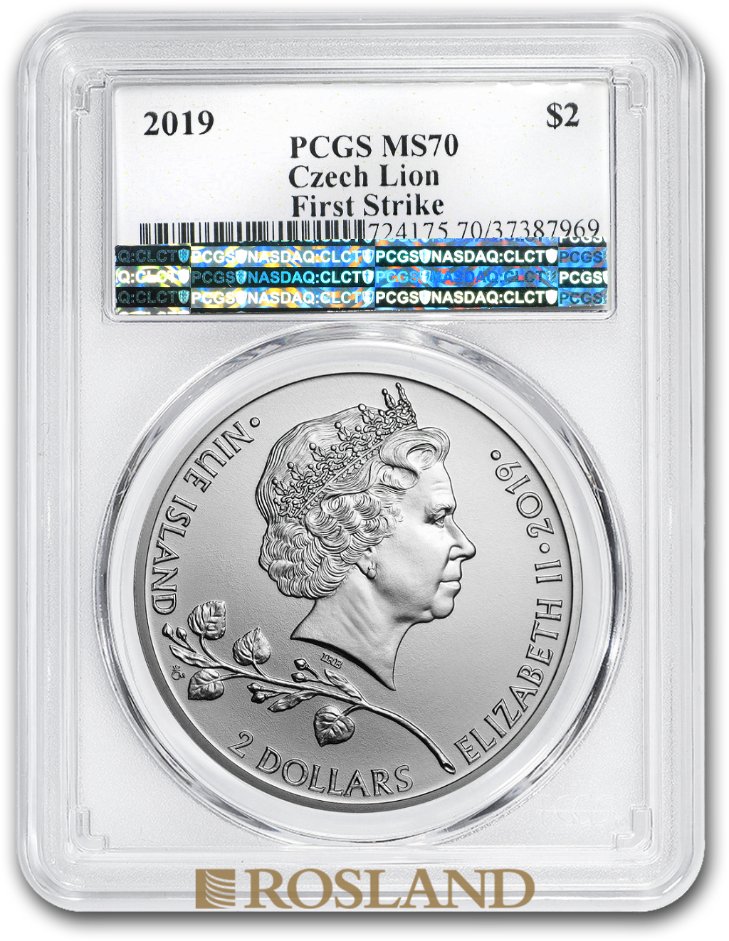 1 Unze Silbermünze Tschechischer Löwe 2019 PCGS MS-70 (FS)