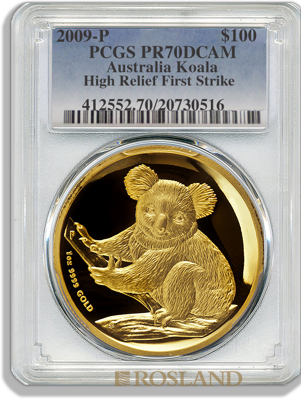 1 Unze Goldmünze Australien Koala 2009 PP PCGS PR-70 (DCAM, FS, HR)