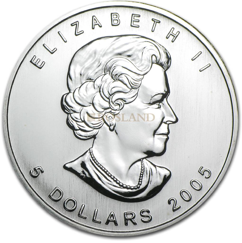 1 Unze Silbermünze Kanada Maple Leaf 2005
