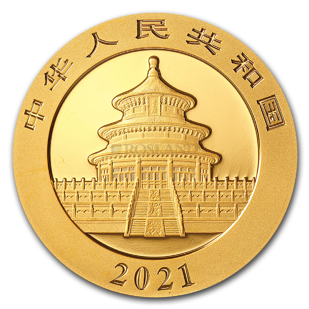 8 Gramm Goldmünze China Panda 2021