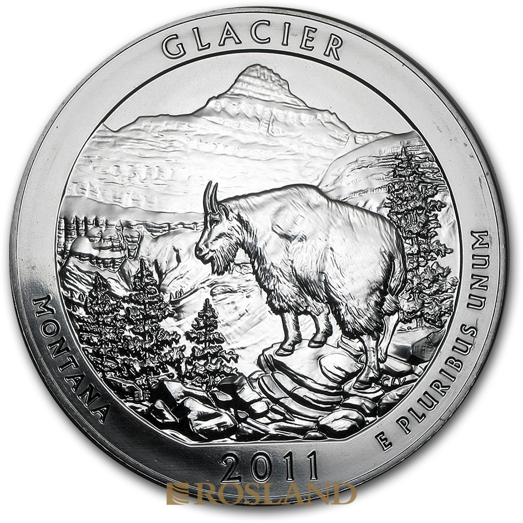 5 Unzen Silbermünze ATB Glacier National Park 2011