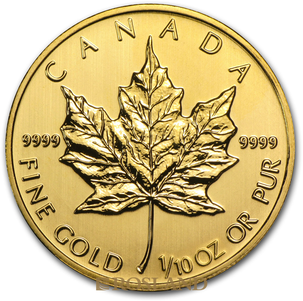 1/10 Unze Goldmünze Kanada Maple Leaf 2014