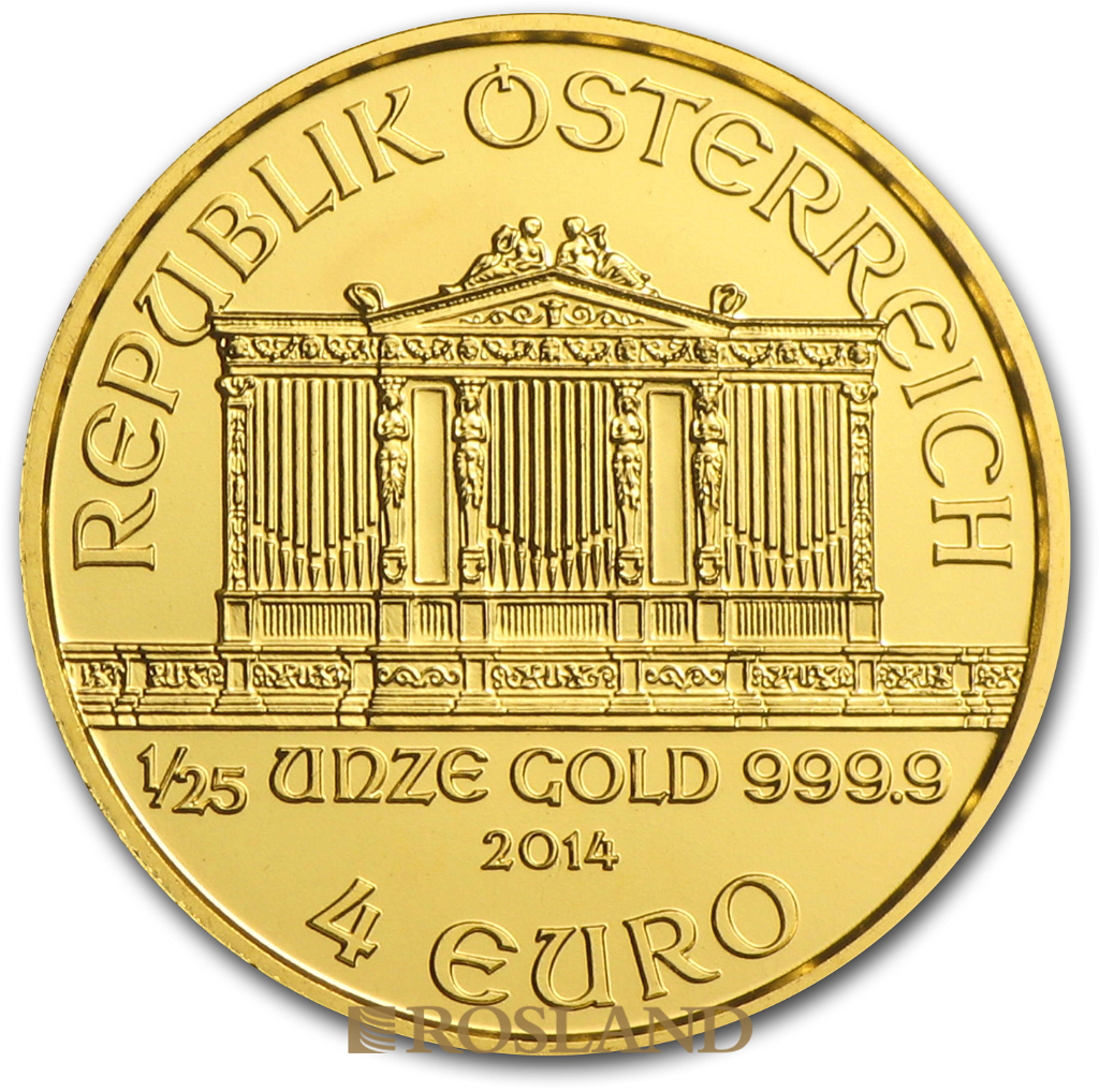 1/25 Unze Goldmünze Wiener Philharmoniker 2014