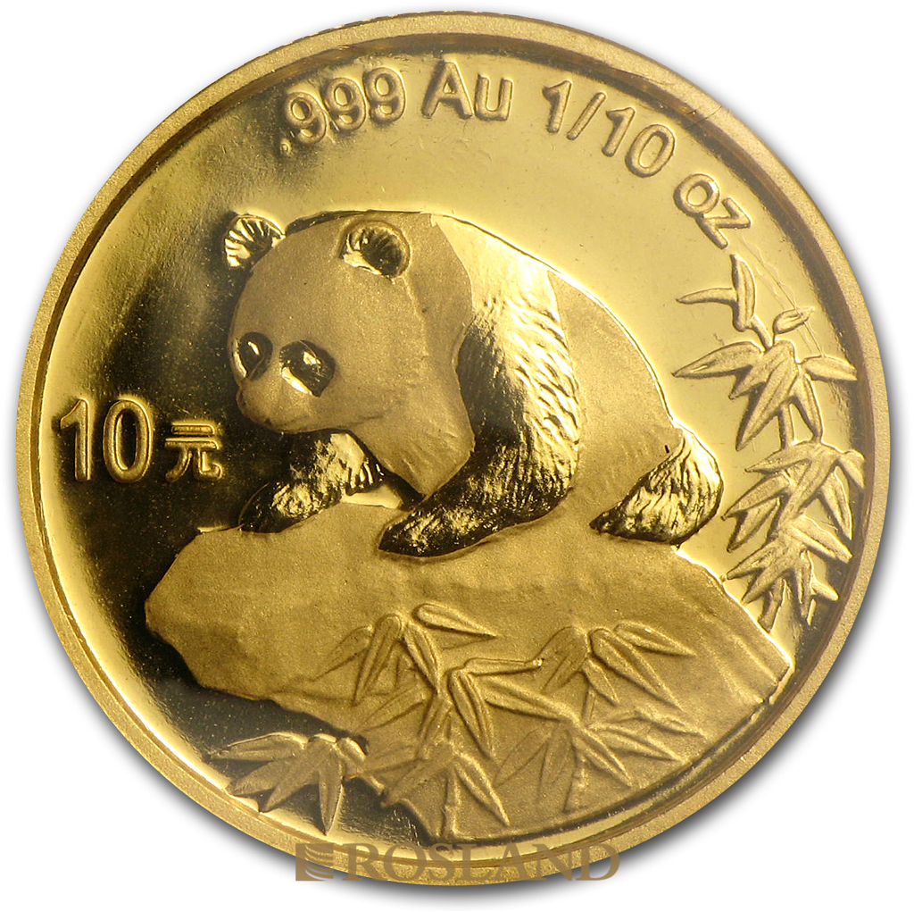 1/10 Unze Goldmünze China Panda 1999