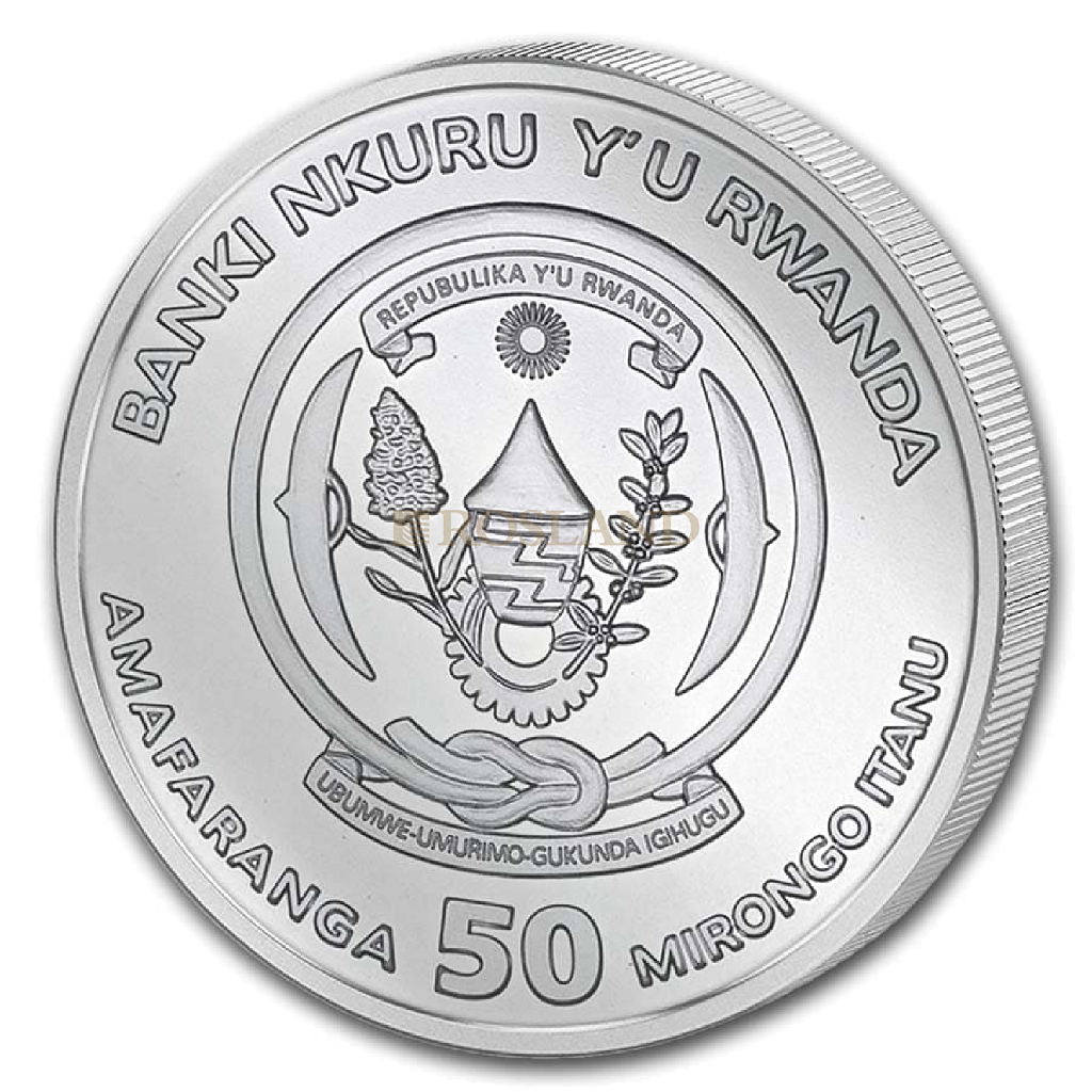 1 Unze Silbermünze Ruanda Lunar Ratte 2020 PP