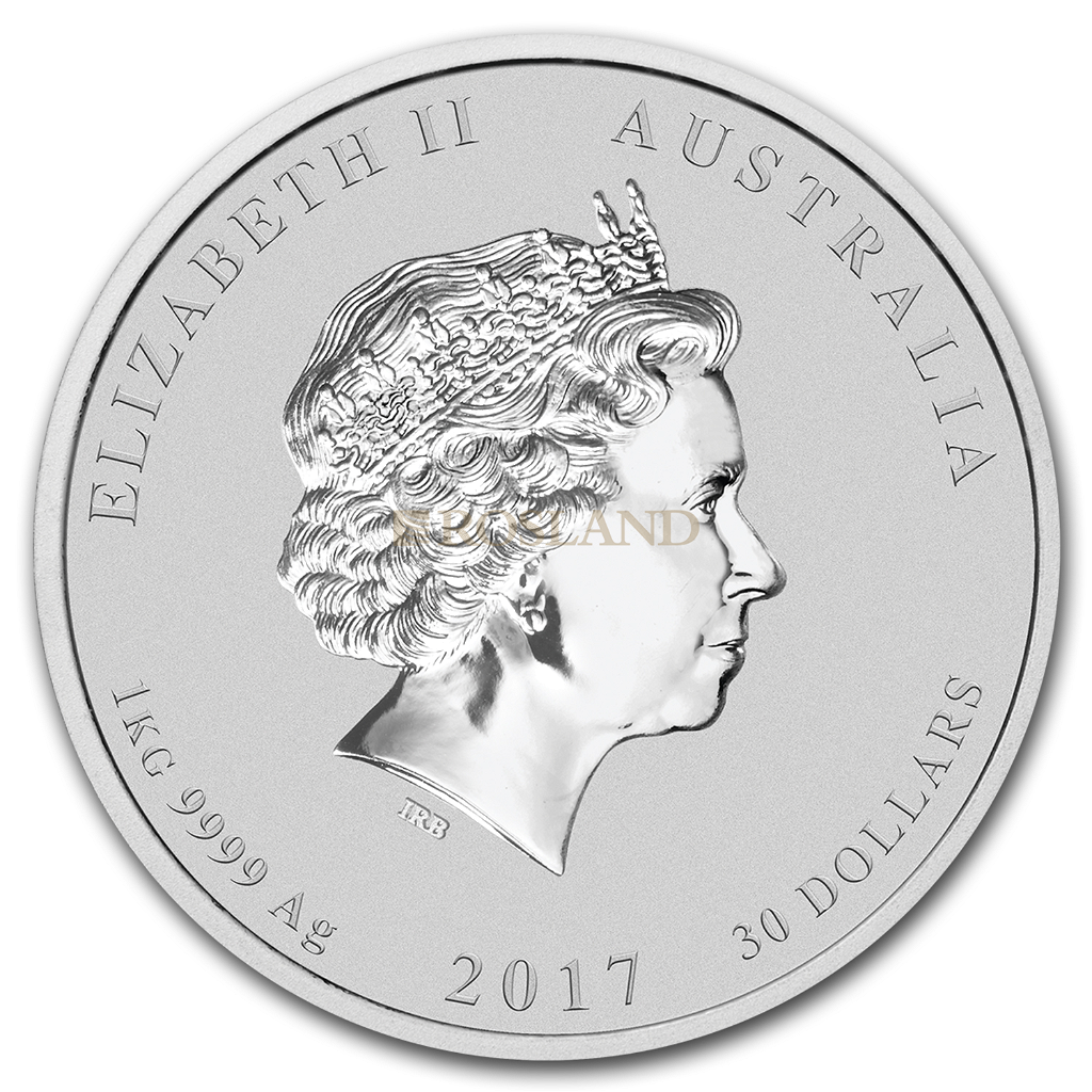 1 Kilogramm Silbermünze Lunar 2 Hahn 2017