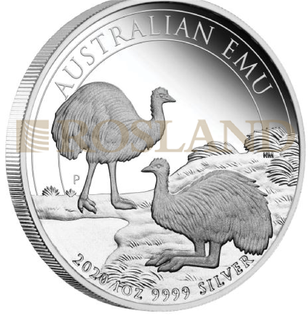 1 Unze Silbermünze Emu 2020 PP (Box, Zertifikat)