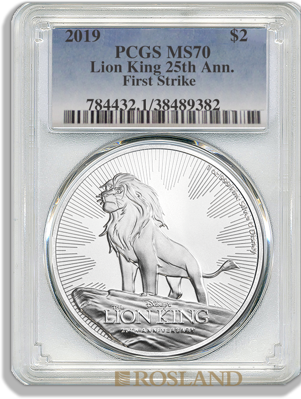 1 Unze Silbermünze Disney® 25 Jahre König der Löwen 2019 PCGS MS-70 (FS, Shield)