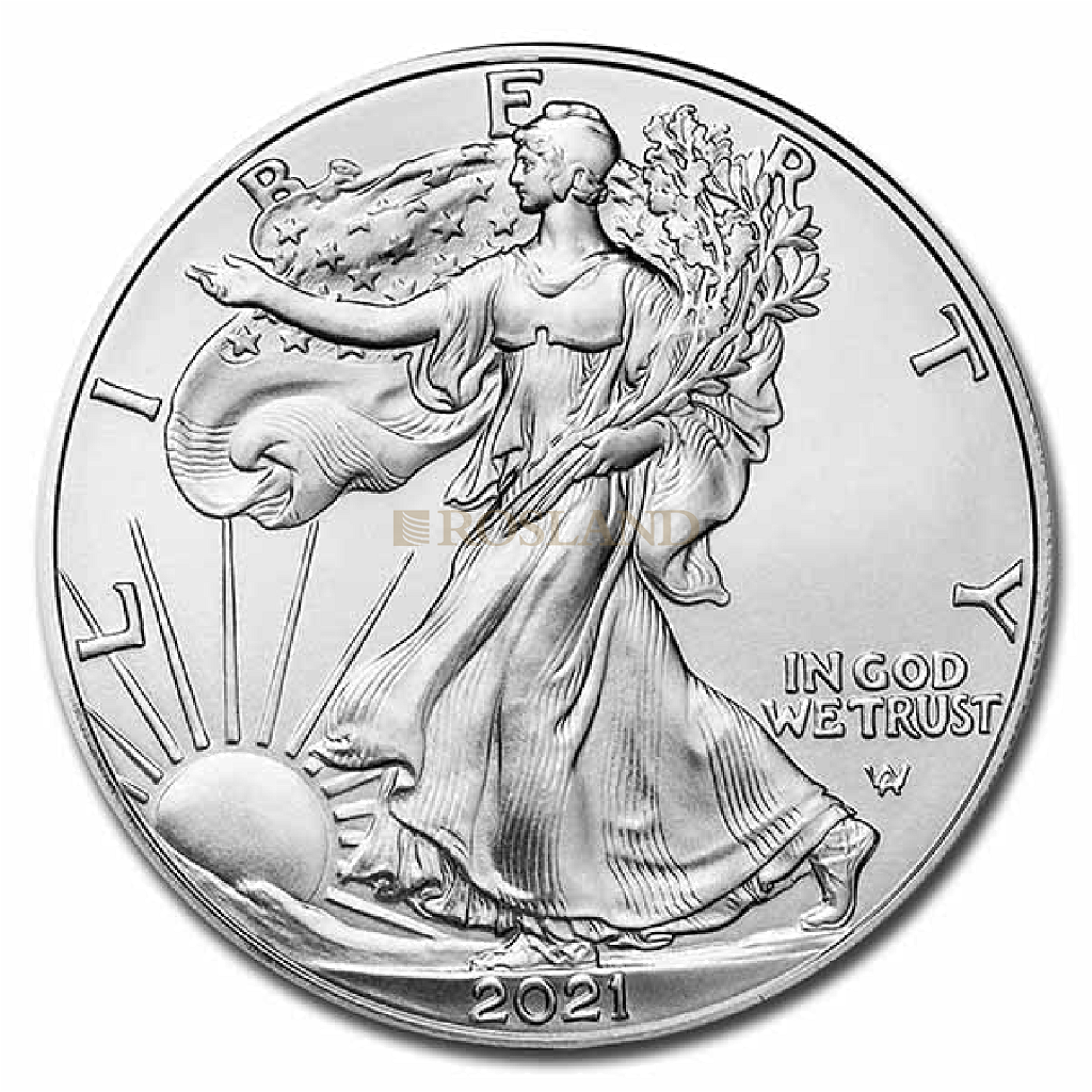 1 Unze Silbermünze American Eagle 2021 Type 2 Weihnachten Motiv 2 (Blister)