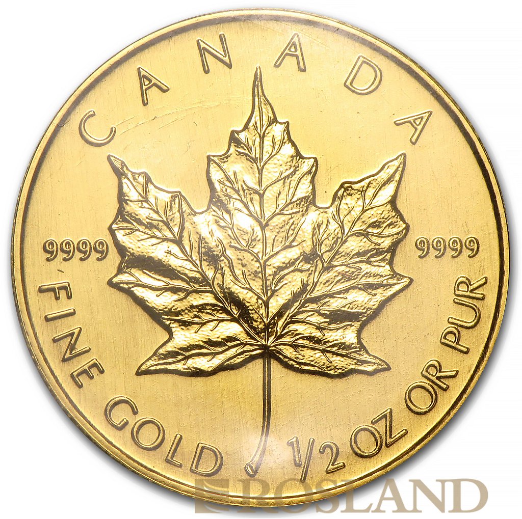 1/2 Unze Goldmünze Kanada Maple Leaf 1992