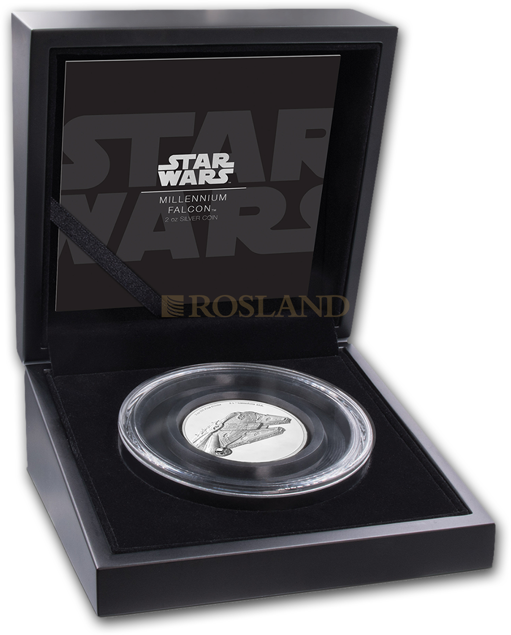 2 Unzen Silbermünze Star Wars™ Millenium Falke 2019 PP (UHR, Box, Zertifikat)