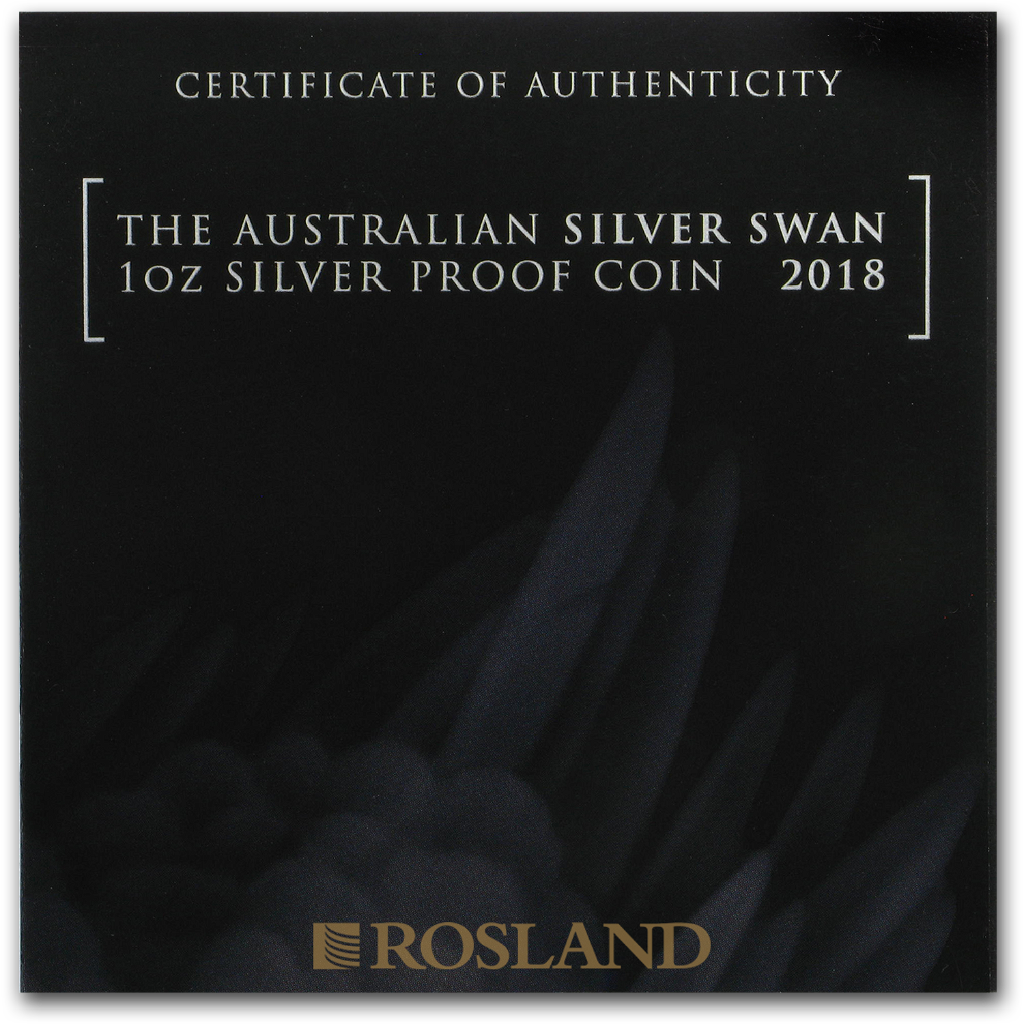 1 Unze Silbermünze Australien Schwan 2018 PP (Box, Zertifikat)