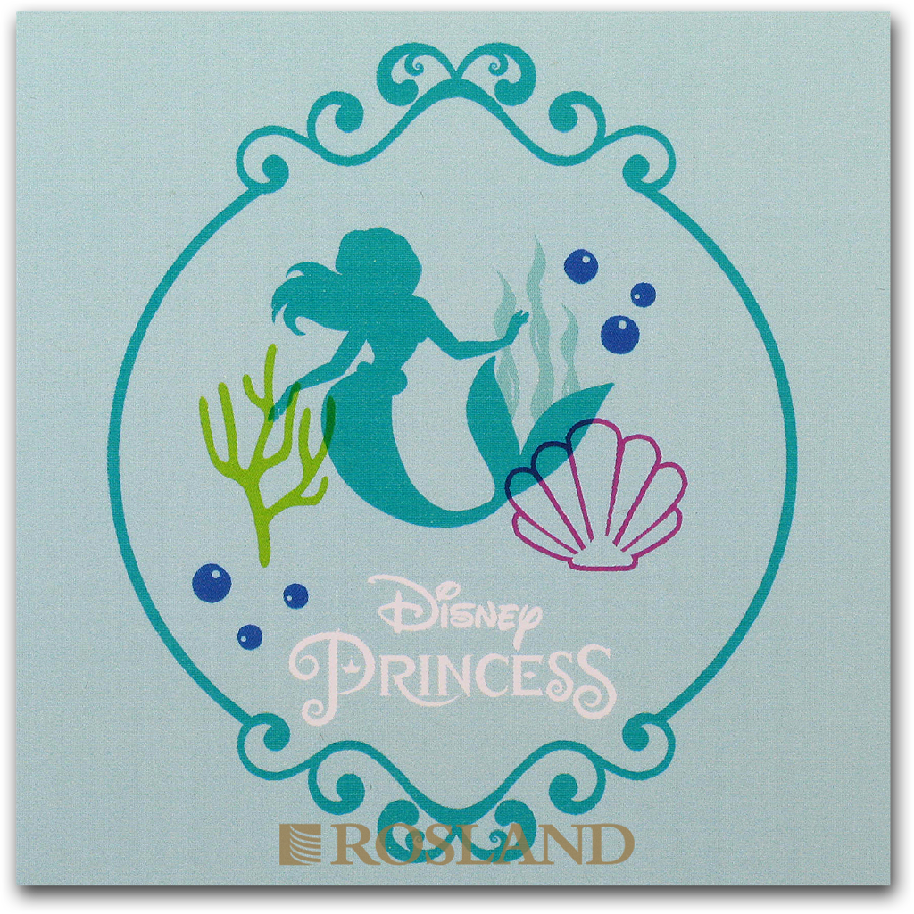 1 Unze Silbermünze Disney© Prinzessin Ariel 2018 PP (Edelstein, Koloriert, Box, Zertifikat)
