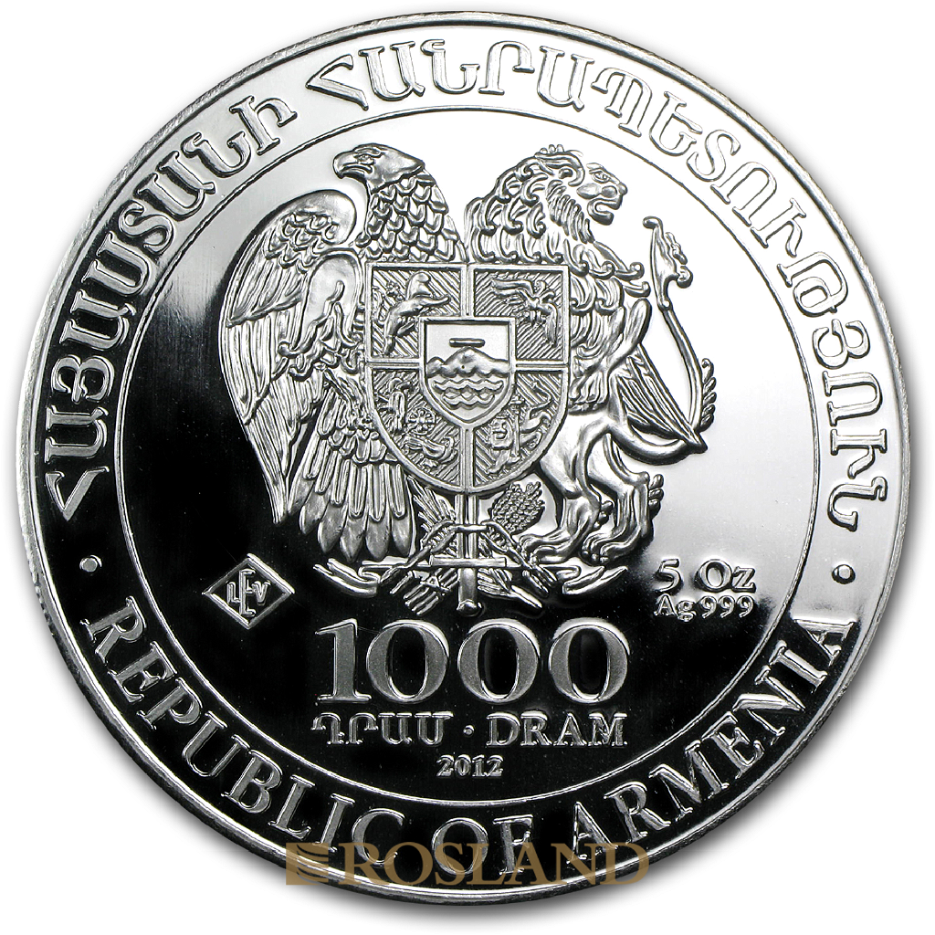 5 Unzen Silbermünze Armenien Arche Noah 2012