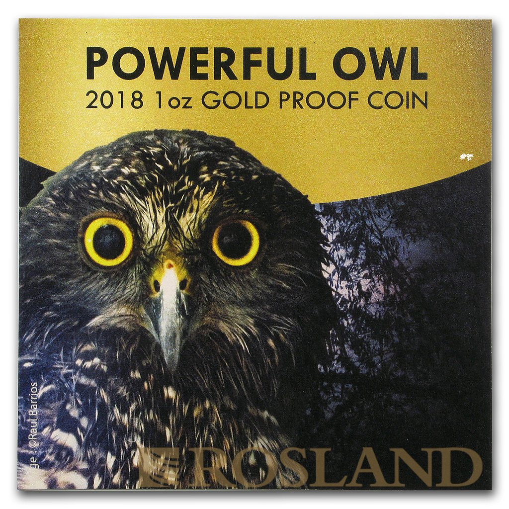 1 Unze Goldmünze Niue Powerful Owl Endangered & Extinct 2018 PP