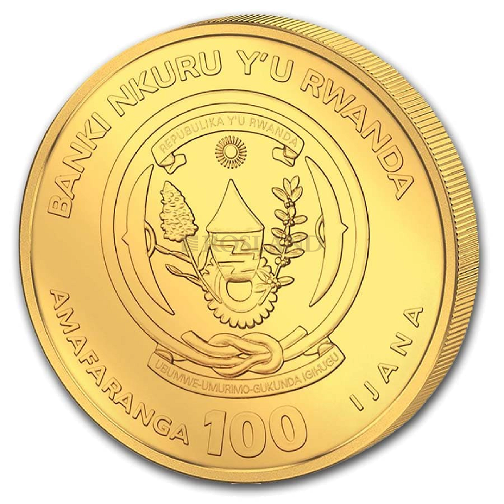 1 Unze Goldmünze Ruanda Lunar Ratte 2020 (Box, Zertifikat)
