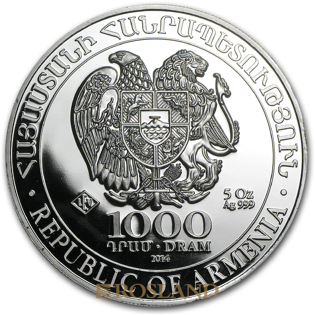 5 Unzen Silbermünze Armenien Arche Noah 2014