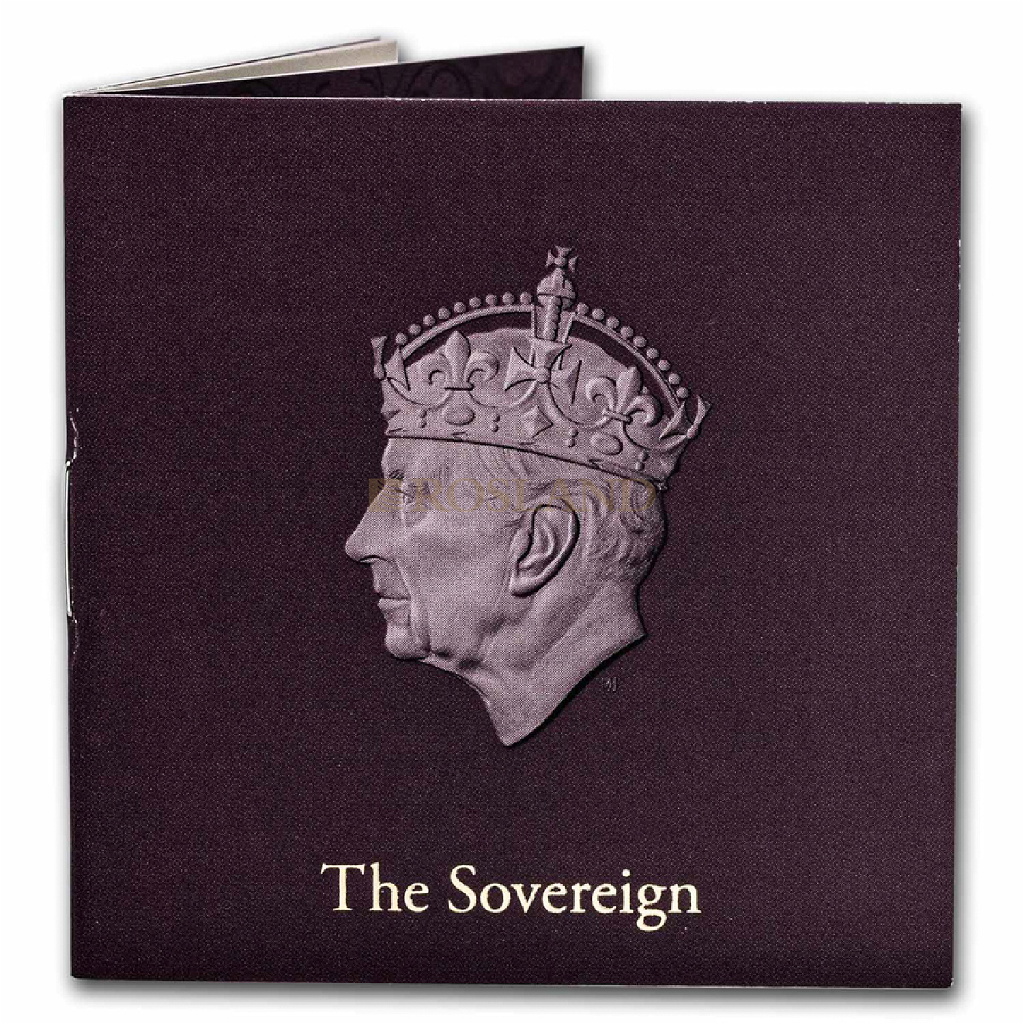 1 Sovereign Goldmünze Großbritannien 2023 Coronation King Charles PP (Box, Zertifikat)