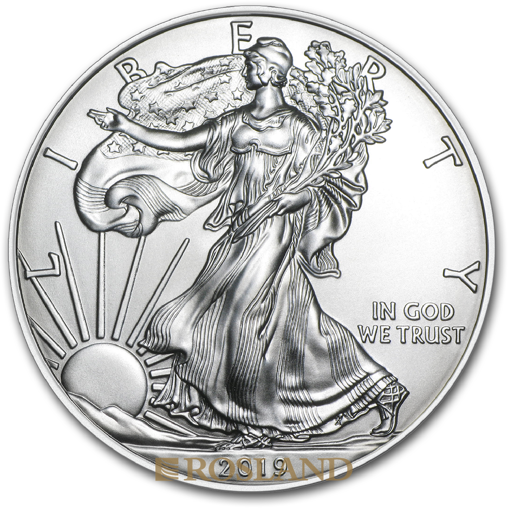 1 Unze Silbermünze American Eagle 2019 (W) Matt (Box, Zertifikat)