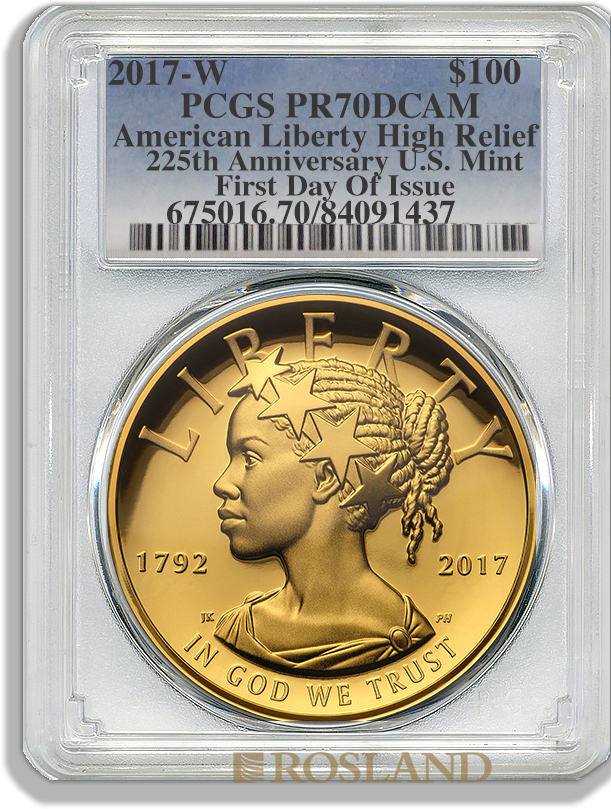 1 Unze Goldmünze American Liberty 2017 PP PCGS PR-70 (HR, DCAM, FD)
