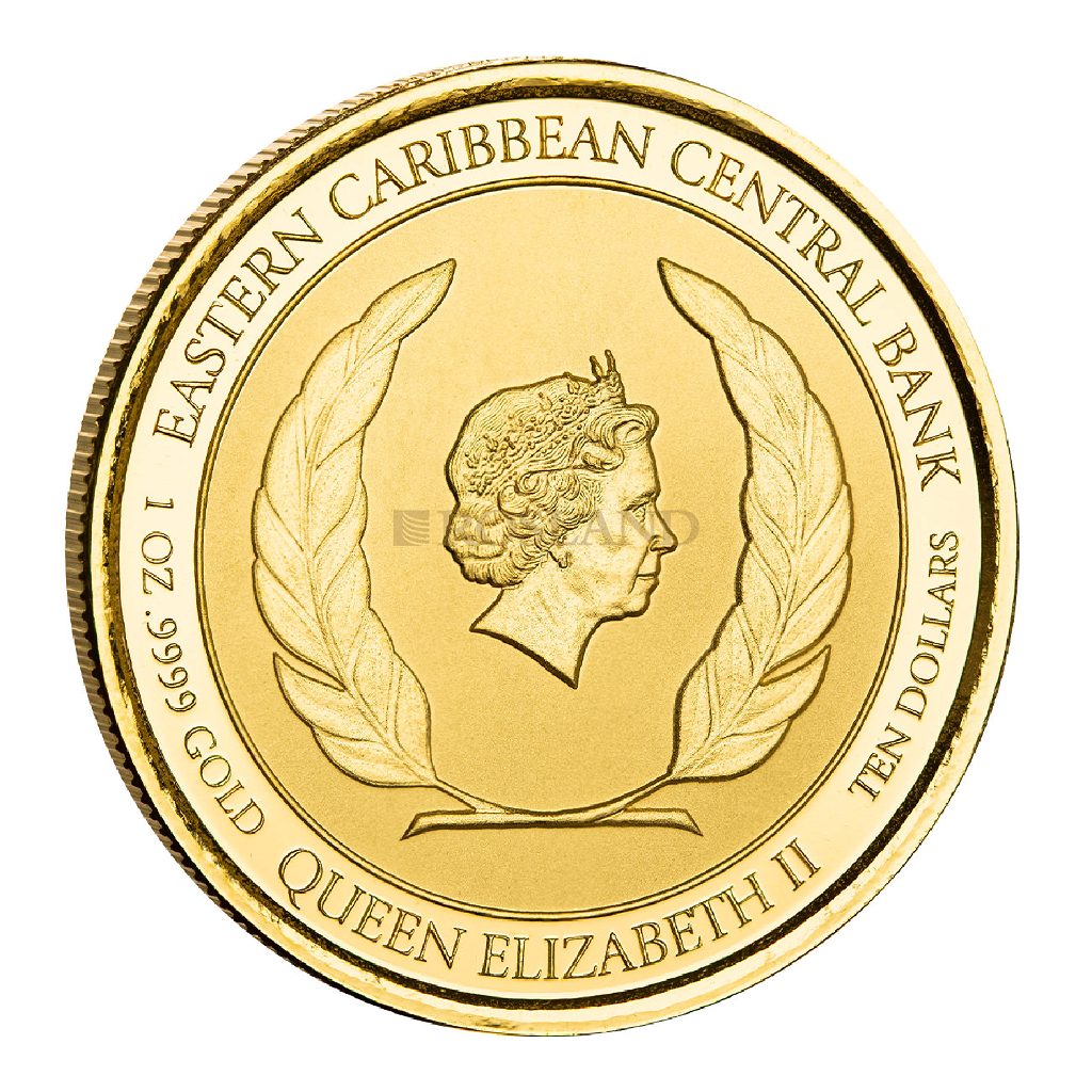 1 Unze Goldmünze EC8 St. Lucia Loving Couple 2022 PP (Koloriert, Box, Zertifikat)