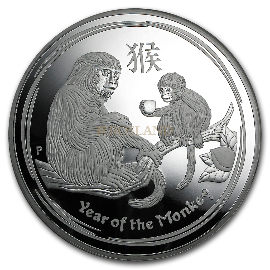 1 Kilogramm Silbermünze Lunar 2 Affe 2016 PP (Box, Zertifikat)