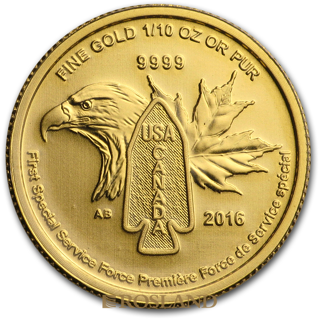 1/10 Unze Goldmünze Kanada Maple Leaf  2016 - Special Force