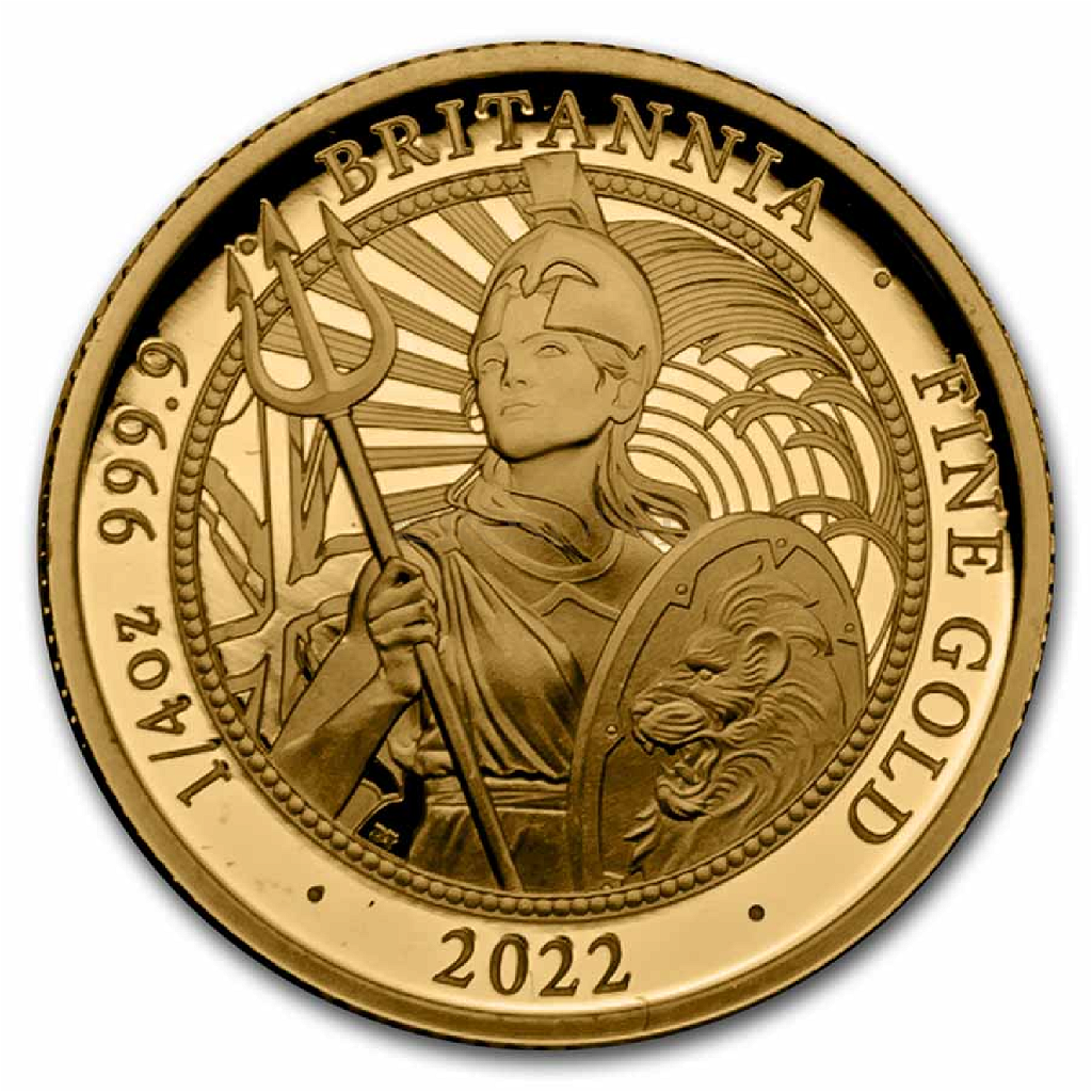 1/4 Unze Goldmünze Britannia 2022 PP (Box, Zertifikat)