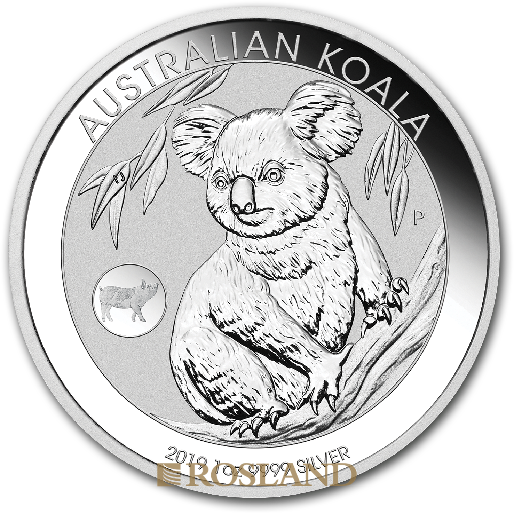 1 Unze Silbermünze Koala 2019 (Schwein Privy)