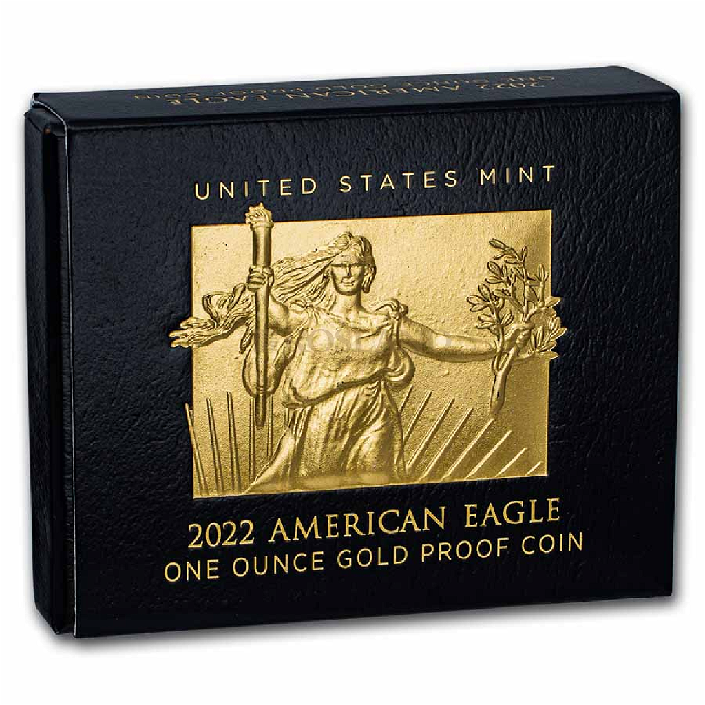 1 Unze Goldmünze American Eagle 2022 PP (W, Box, Zertifikat)