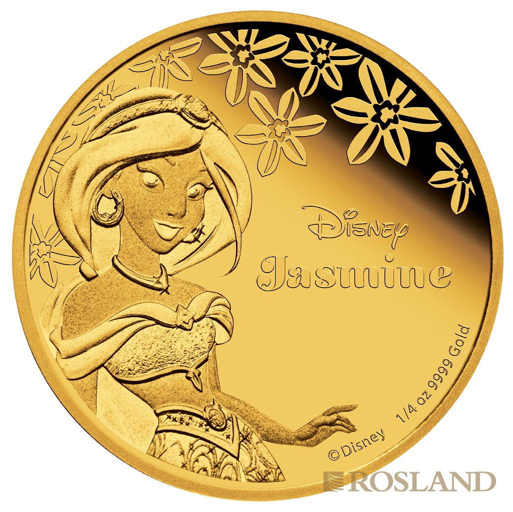 1/4 Unze Goldmünze Disney© Prinzessin Jasmin 2015 PP (Box, Zertifikat)