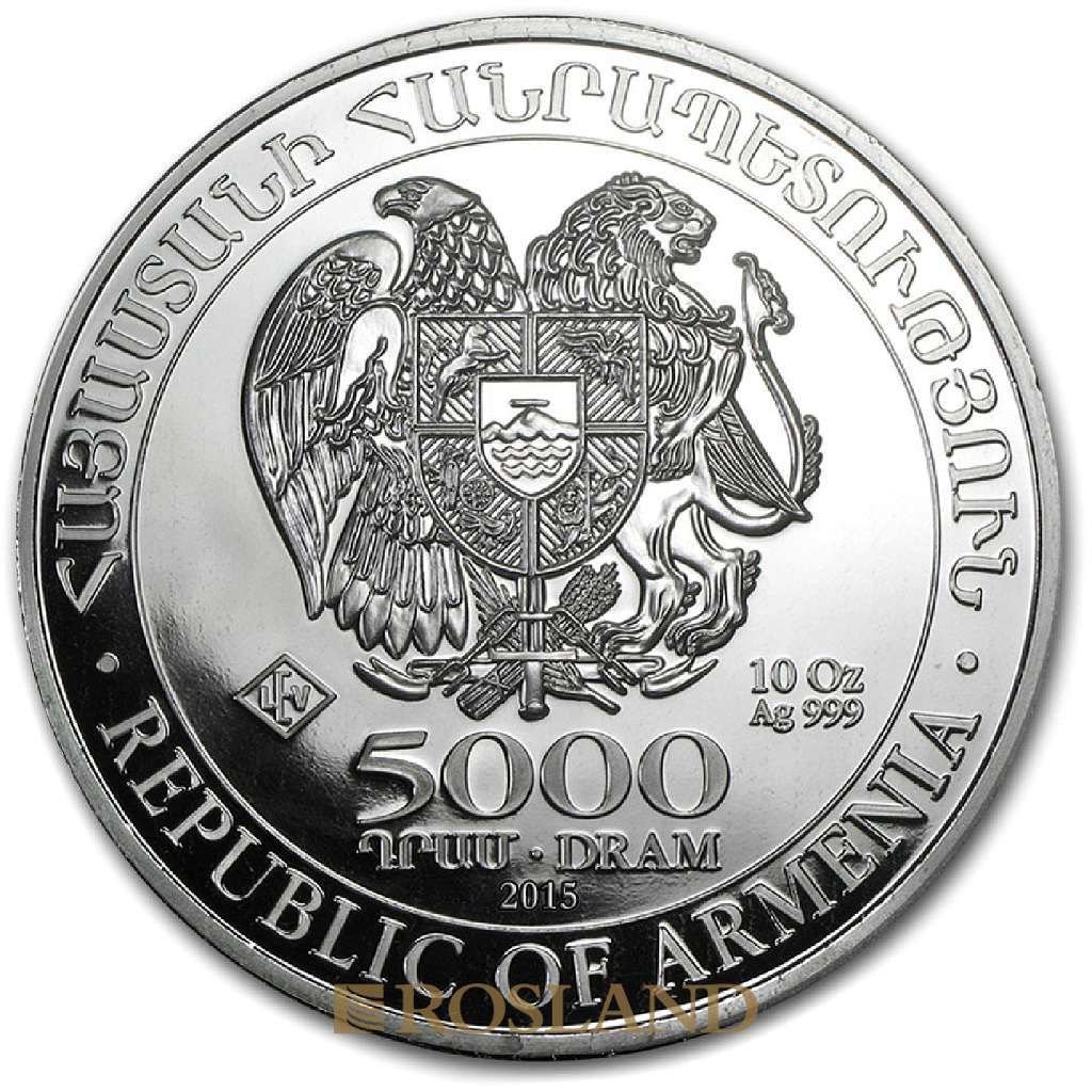 10 Unzen Silbermünze Armenien Arche Noah 2015