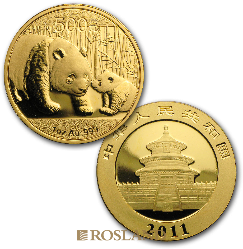 1,9 Unzen 5 Goldmünzen Set China Panda Hase 2011 (Box, Zertifikat)