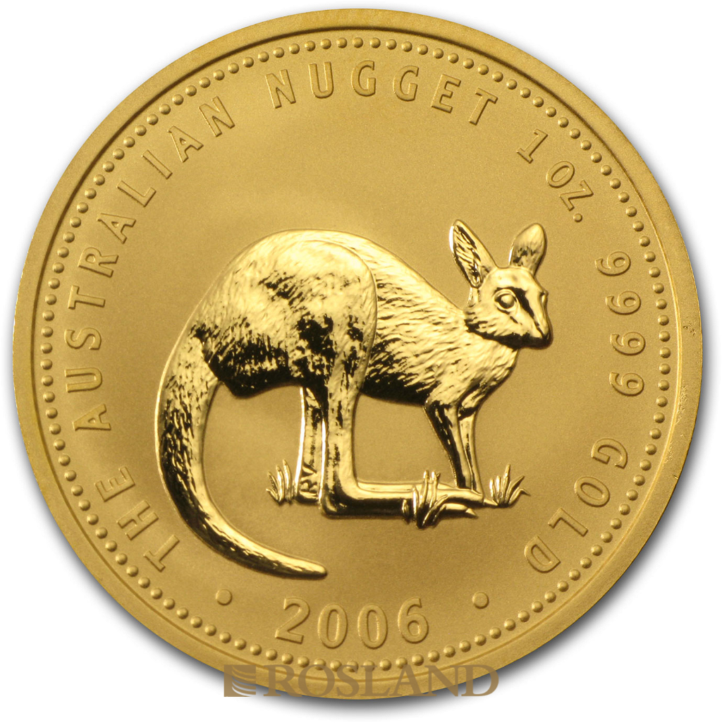 1 Unze Goldnugget Australien Känguru 2006