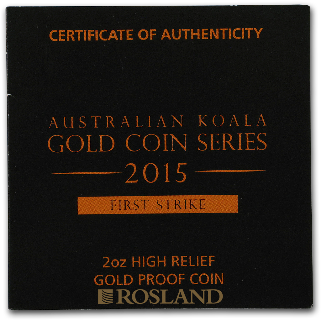 2 Unzen Goldmünze Australien Koala 2015 PP NGC PF-70 First Strike
