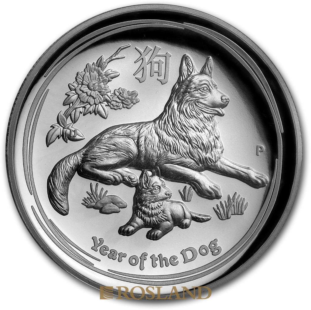 1 Unze Silbermünze Australien Lunar 2 Hund 2018 PP PCGS PR-70 (DCAM, HR, FS)