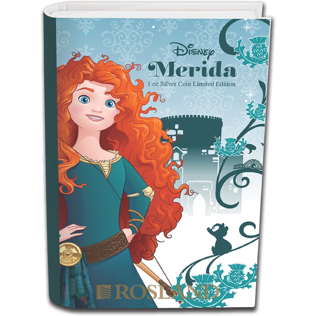 1 Unze Silbermünze Disney© Prinzessin Merida 2016 PP (Koloriert, Box, Zertifikat)