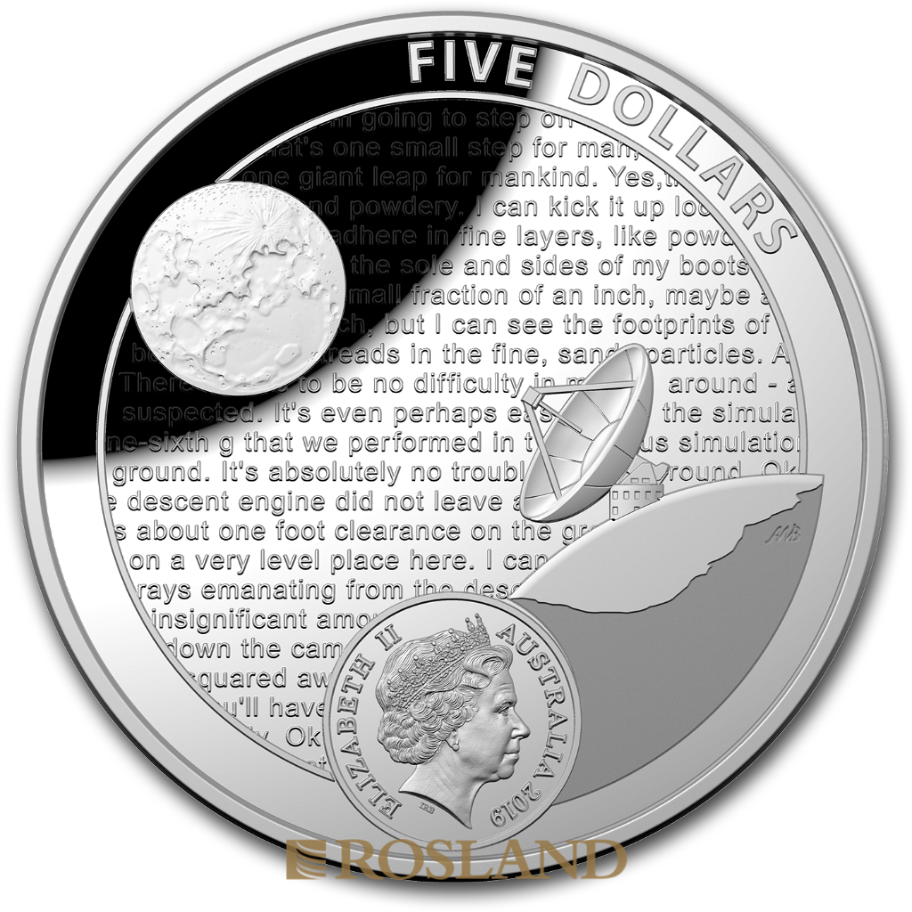 1 Unze 2 Münzen RAM/US Mint Apollo 11 Mondlandung Set 2019 PP (Box, Zertifikat)