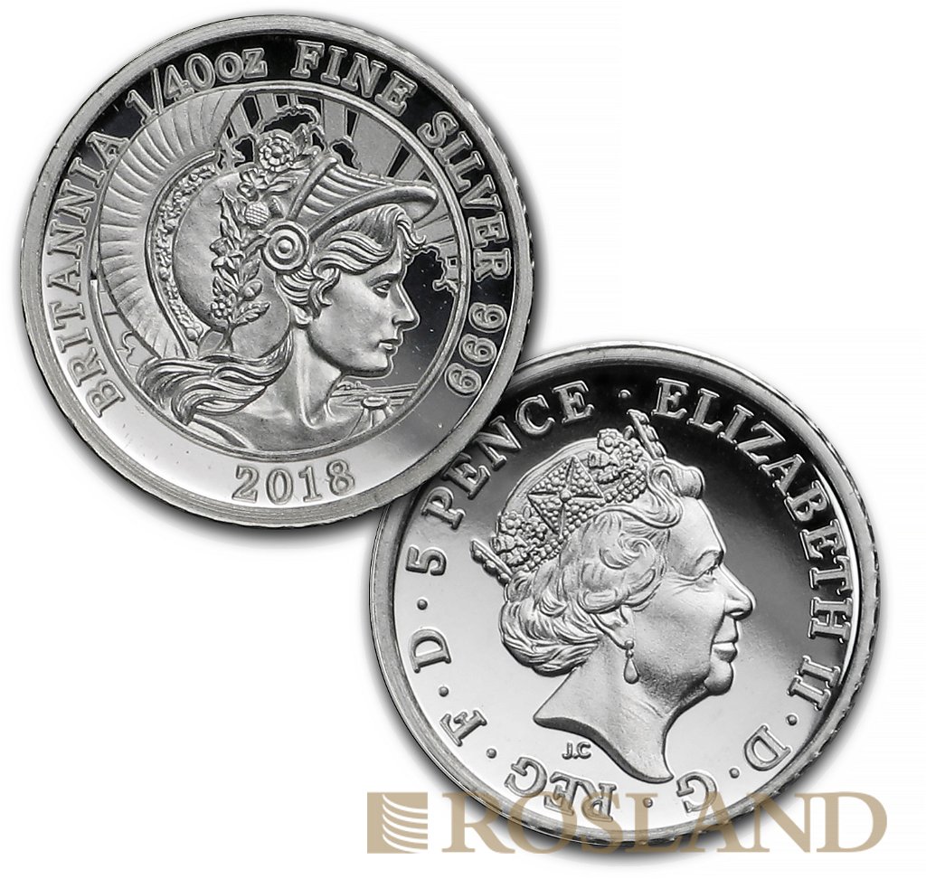 6 Silbermünzen 1,925 Unzen Set Britannia 2018 PP (Box, Zertifikat)