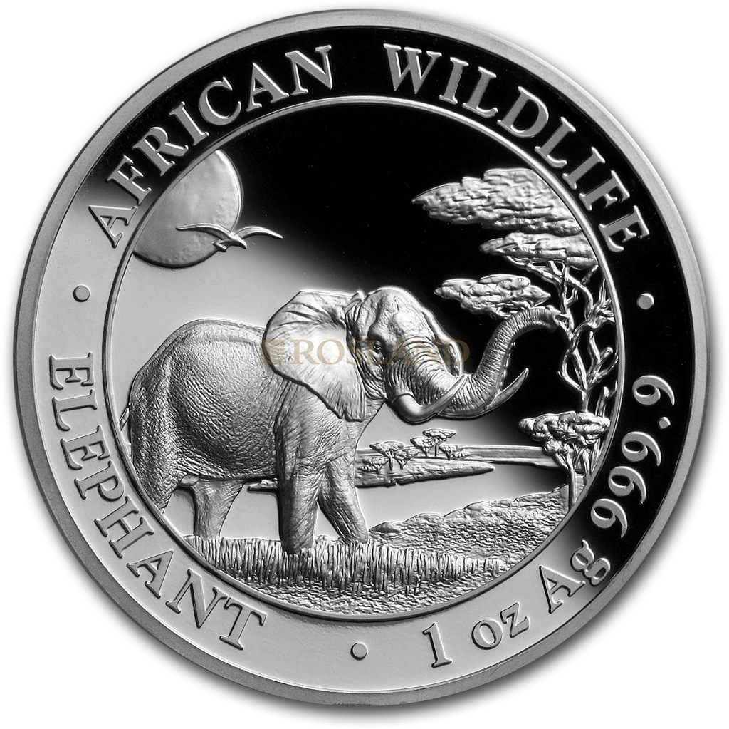 1 Unze Silbermünze Somalia Elefant 2019 PP PCGS MS-69 (HR, Shield)