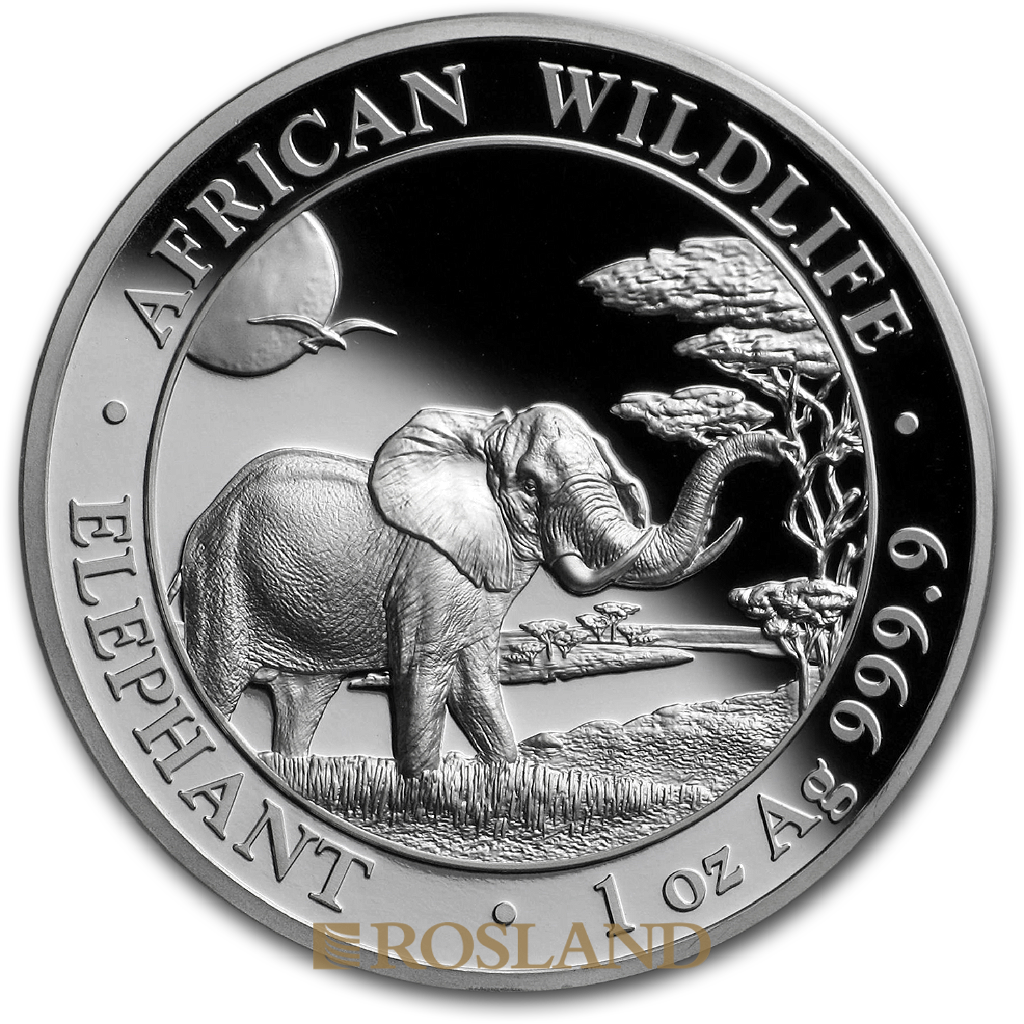 1 Unze Silbermünze Somalia Elefant 2019 PP (HR, Box, Zertifikat)