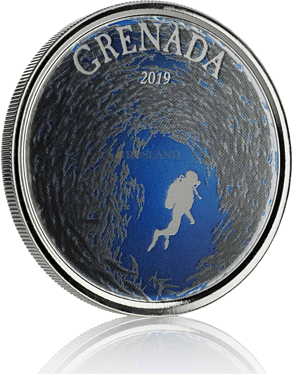 1 Unze Silbermünze EC8 Grenada Diving Paradise 2019 PP (Koloriert, Box)