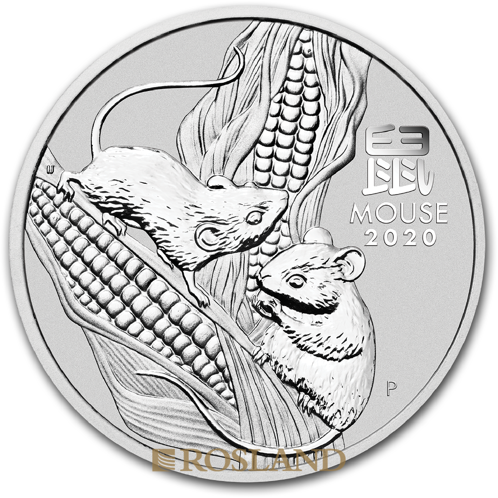 1 Unze Silbermünze Lunar 3 Maus 2020