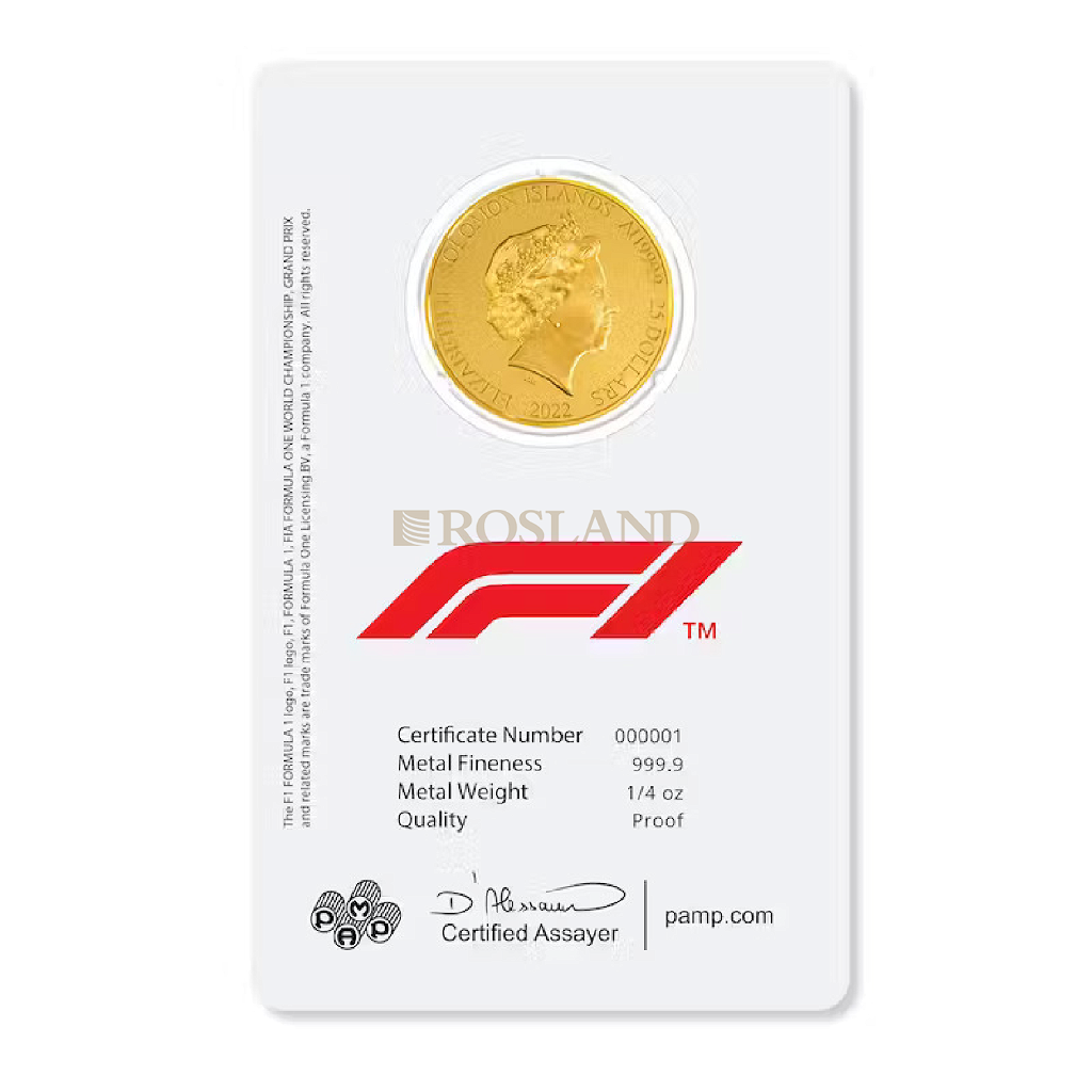1/4 Unze Goldmünze Formel 1® Grand Prix Miami™ 2022 PP (Blister, Zertifikat)