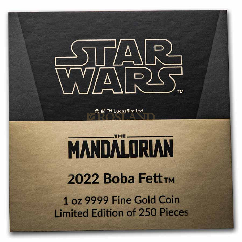 1 Unze Goldmünze Mandalorian Classic Boba Fett 2022 PP (Box, Zertifikat)